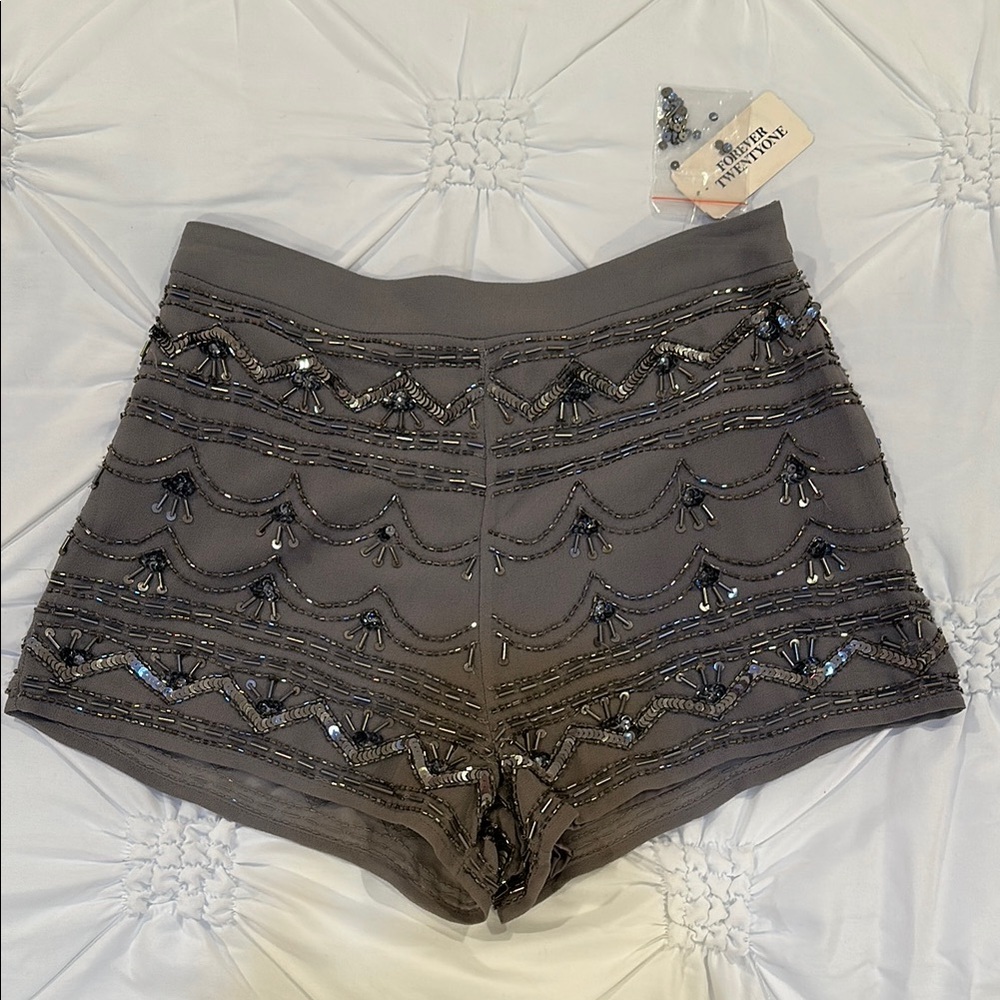 Forever 21 Gray Embellished Women's Shorts